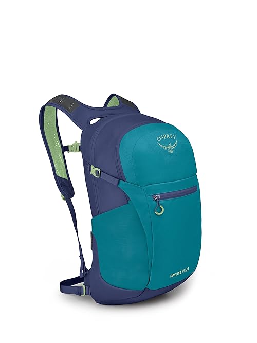 Osprey Daylite Plus Commuter Backpack - Lightweight, Everyday Pack with Laptop Sleeve and Water Bottle Pockets - Ideal for Work, School, and Travel with Versatile Storage, Blue Spikemoss/Alkaline