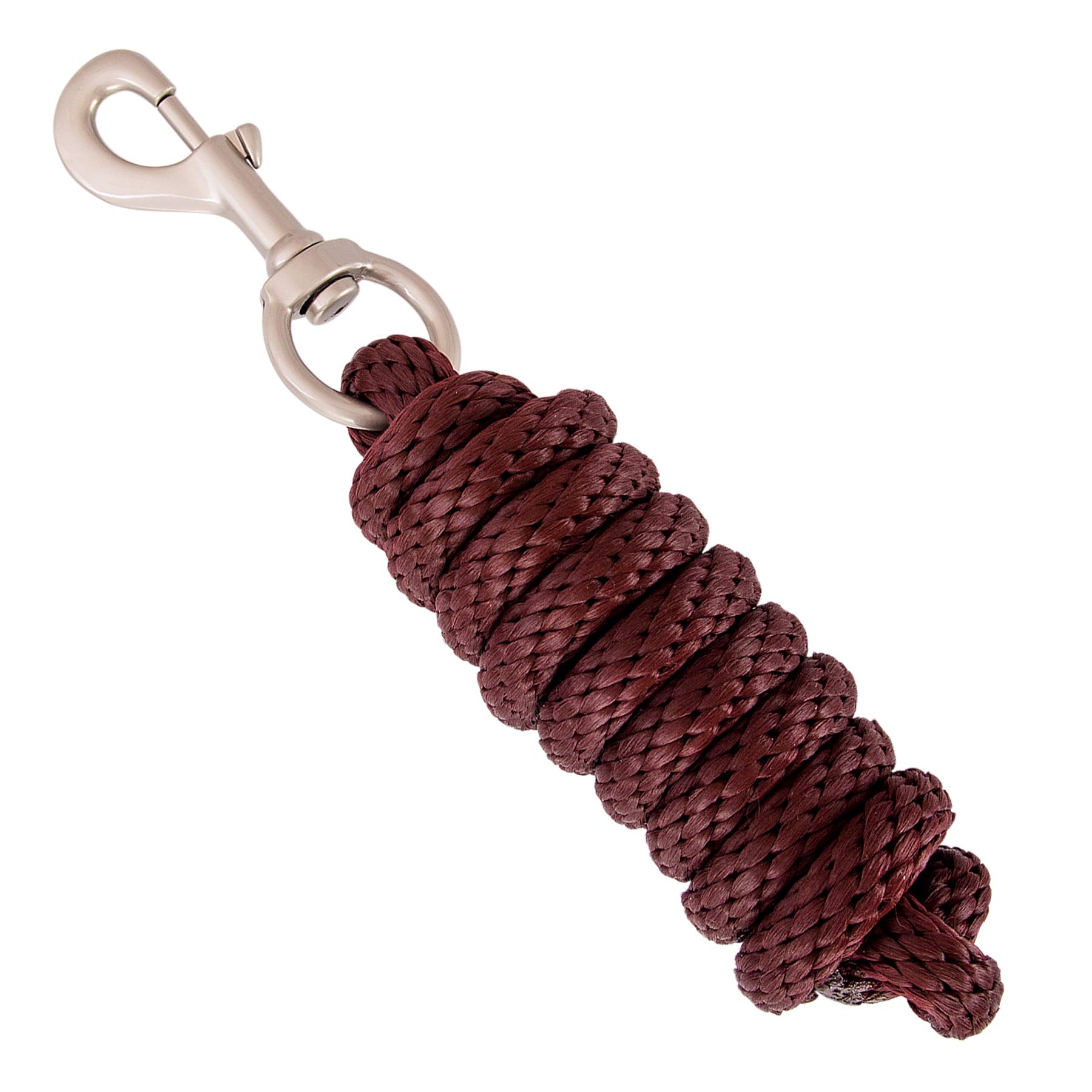 Merauno Horse Lead Rope, 200 cm (1er Pack), brown, Alloy Steel, with Swivel Clip and Carabiner hook