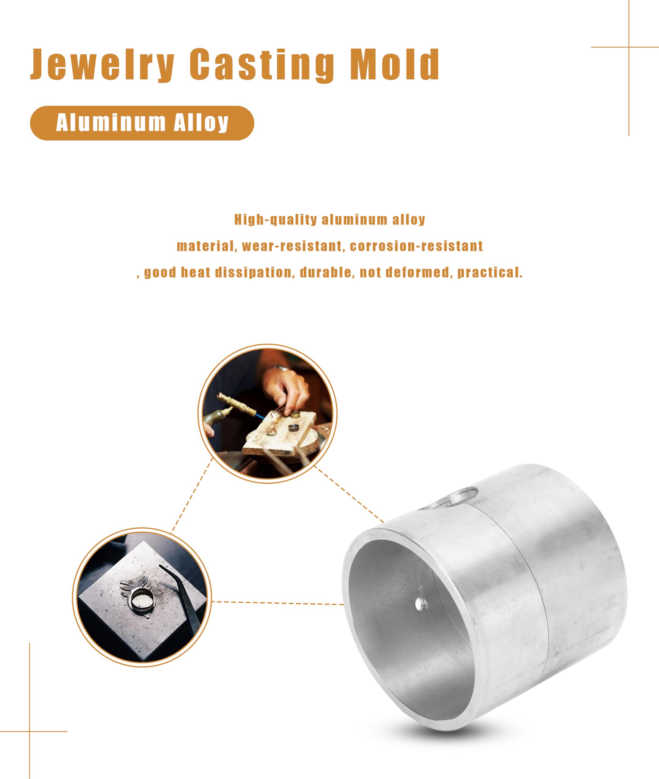 Casting Sandbox, Aluminum Cylindrical Jewelry Casting , DIY Jewelry Making High Temperature Resistant Casting Sandbox Furnace for DIY Metal Jewelry Rings.
