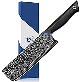 7 inch Nakiri Knife, Sharp Kitchen Knife Professional Asian Chef Knife in 67-Layer Japanese Damascus Steel, Multipurpose Meat Cleaver Vegetable Knife with G10 Handle