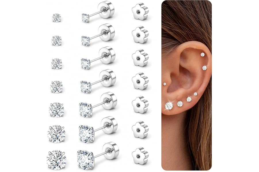 Gift Idea: Flat Back Stud Earrings Set