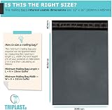 Triplast 12 x 16-Inch Plastic Mailing Bags Grey Pack of 100 view 2