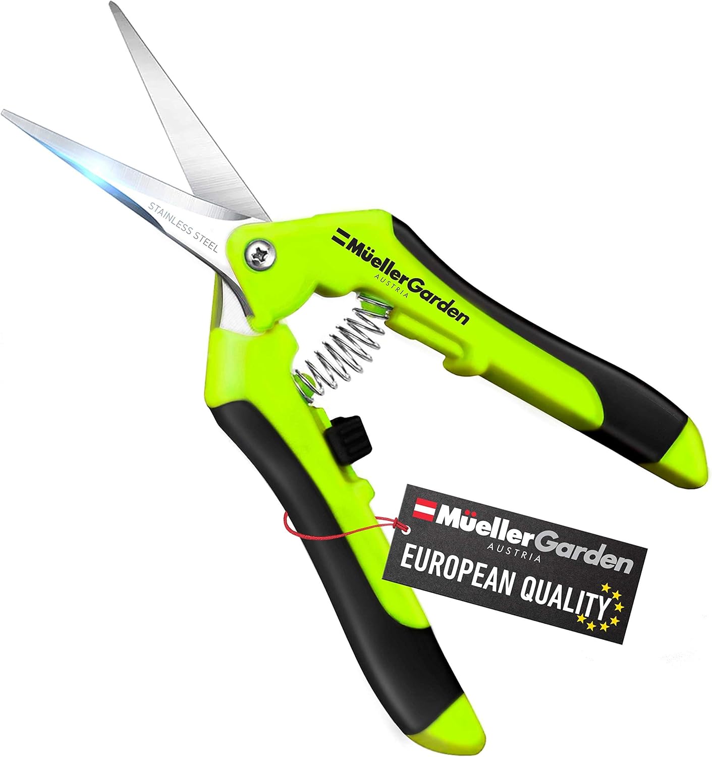 Mueller UltraPrecise Garden Snips, 6.5 inch Comfortable Garden Scissors with Safety Lock, Ultra Sharp Stainless Steel Blades, and Precision Cut Pruner
