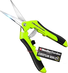 Mueller UltraPrecise Garden Snips, 6.5 inch Comfortable Garden Scissors with Safety Lock, Ultra Sharp Stainless Steel Blades, and Precision Cut Pruner