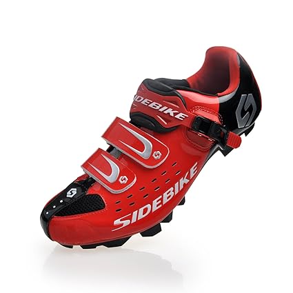 Sidebike Mens Womens All Road Mountain Cycling Shoes For Road And Mtb Black Red For Mtb 8