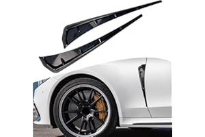 Ajxn 2 Pieces Car Fender Side Vents Sticker, 16.1In Air Inlet Grille Spoiler Trim Cover, ABS Carbon Fiber Exterior Sticker, Car Universal Accessories (Black)