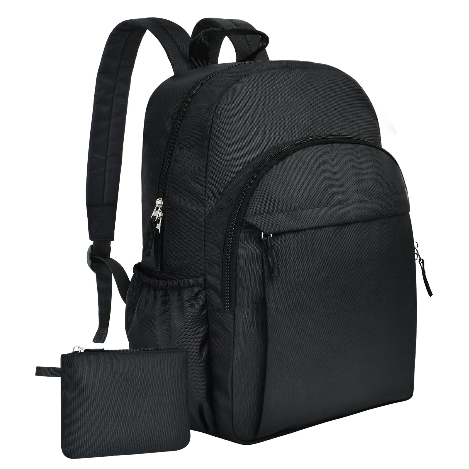 Photo 1 of Enqinar 15.6 inch Basic Black Backpack for Men, Travel Backpack Carry on, Water Resistant School Backpacks for Teens, College Back Pack Bookbag for Boys Girls, Work Backpacks for Women