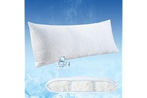 USLIXURY Body Pillows for Adults-3 Compartment Body Pillow with Superior Support, 5.5LBS CertiPUR-US Fluffy Shredded Memory Foam Body Pillows for Sleeping, Independently Adjust Pregnancy Pillow, White, 54x20''