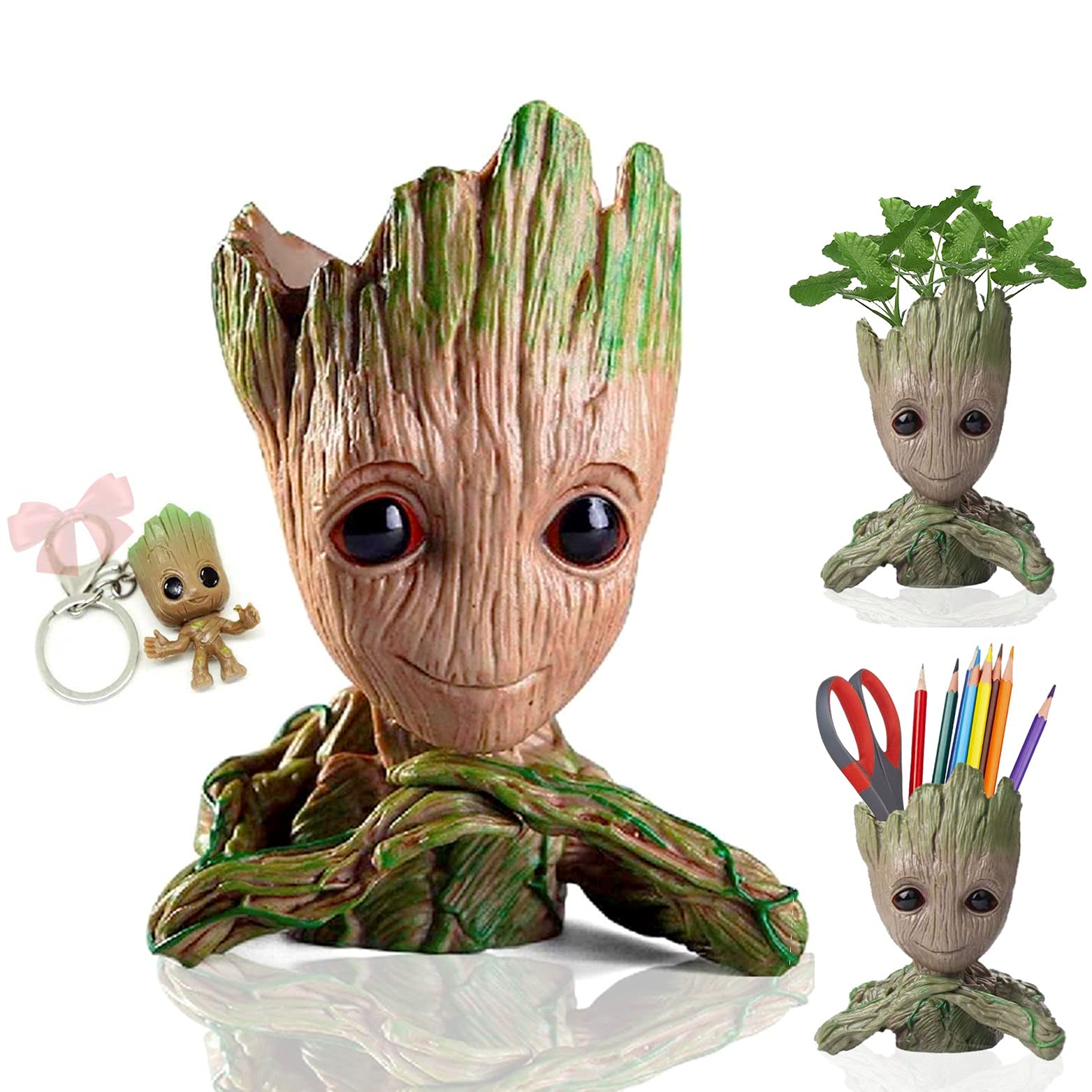 SLEEC Baby Groot Plant Pot, Baby Groot Gifts, Groot Figure, Groot Flower Pot Groot Pen Holder Succulent Plant Pot Groot Teddy Baby Groot Plant Pot Kids Groot Toy Planter Groot Keyring Cute Plant Pot
