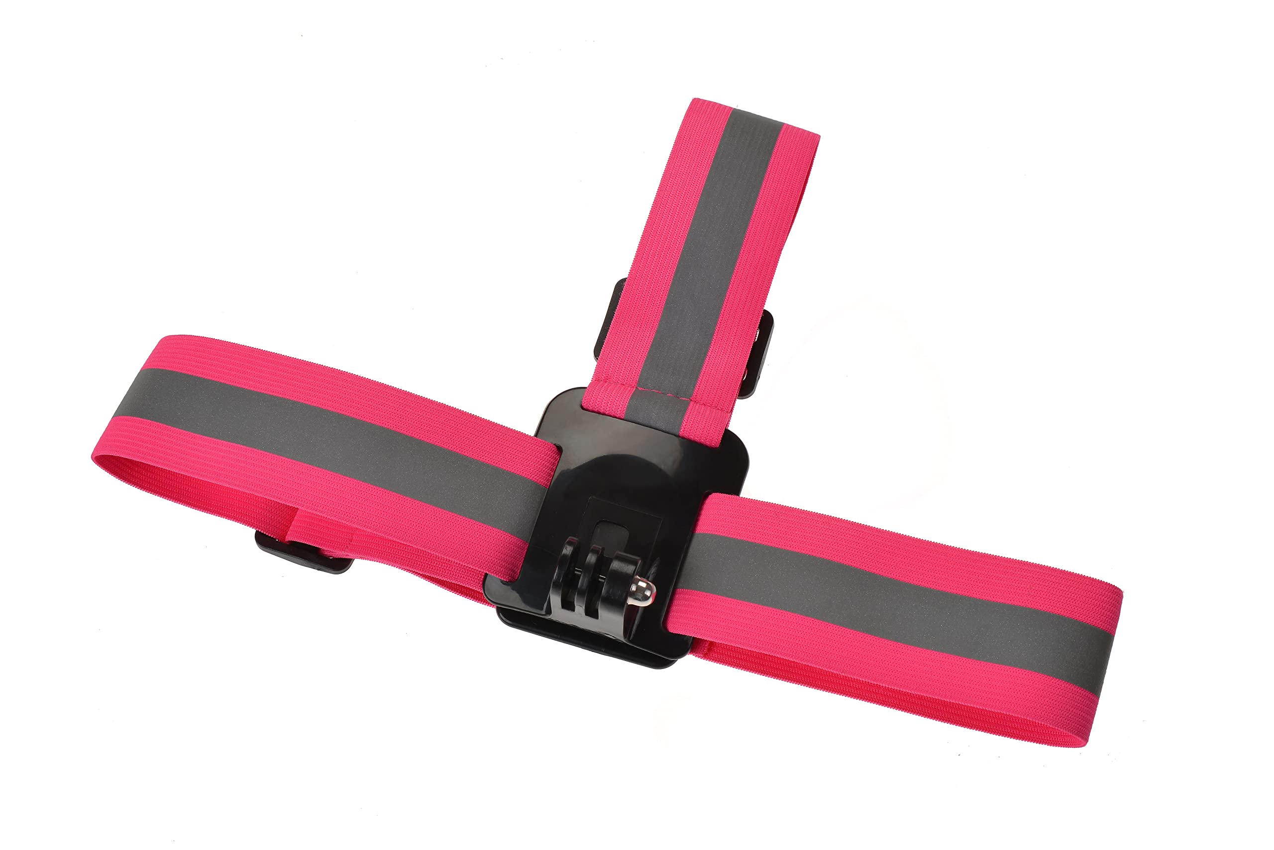 TECHALOGIC Reflective Head/Helmet strap compatible with GoPro Cameras (Pink Reflective)