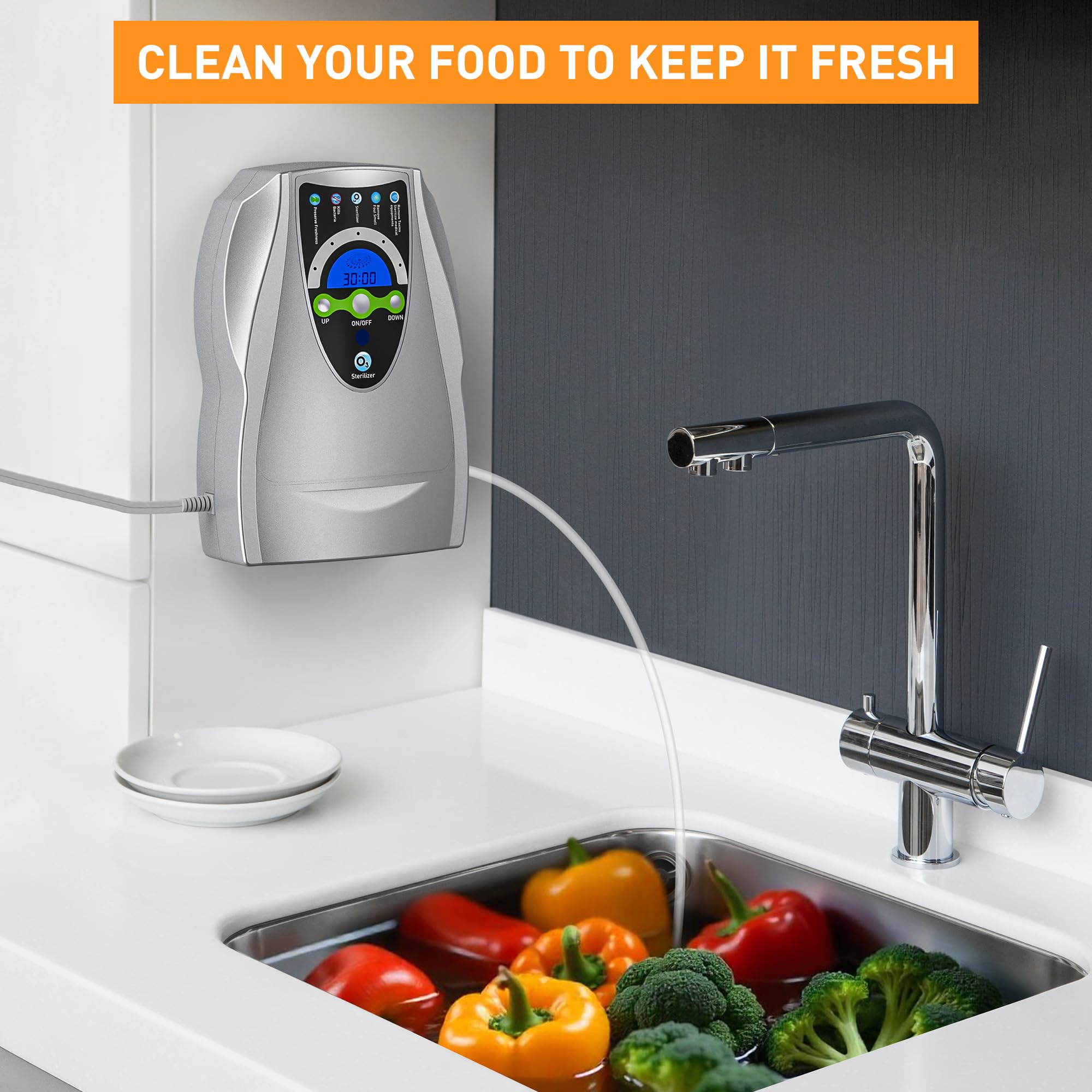 Ozone Machine Generator, Multifunctional with Timer, 500mg/h Portable Ozone Machine for Home, Kitchen, Office, Cleaning Water, Fruits and Vegetables