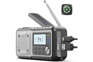 DEXSCOUT Emergency Crank Weather Radio, 5000mAh Solar Hand Crank Portable NOAA AM FM Battery Power Radio,Weather Alert with Flashlight,SOS Alarm & Reading Lamp,Survival Gifts for Home Outdoor