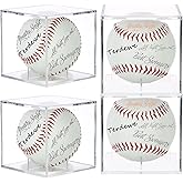 4 Pack Baseball Display Case,Baseball Box ,UV Protected Acrylic Square Baseball Holder, - for Official Size Ball