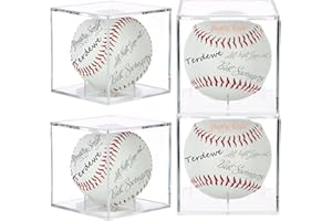 TERDEWE 4 Pack Baseball Display Case,Baseball Box ,UV Protected Acrylic Square Baseball Holder, - for Official Size Ball