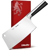 Mueller 7-Inch Meat Cleaver Butcher Knife, German High Carbon Steel | Laser-Tested Razor-Sharp Blade, For Meat &amp; Vegetables, Home &amp; Restaurant Use
