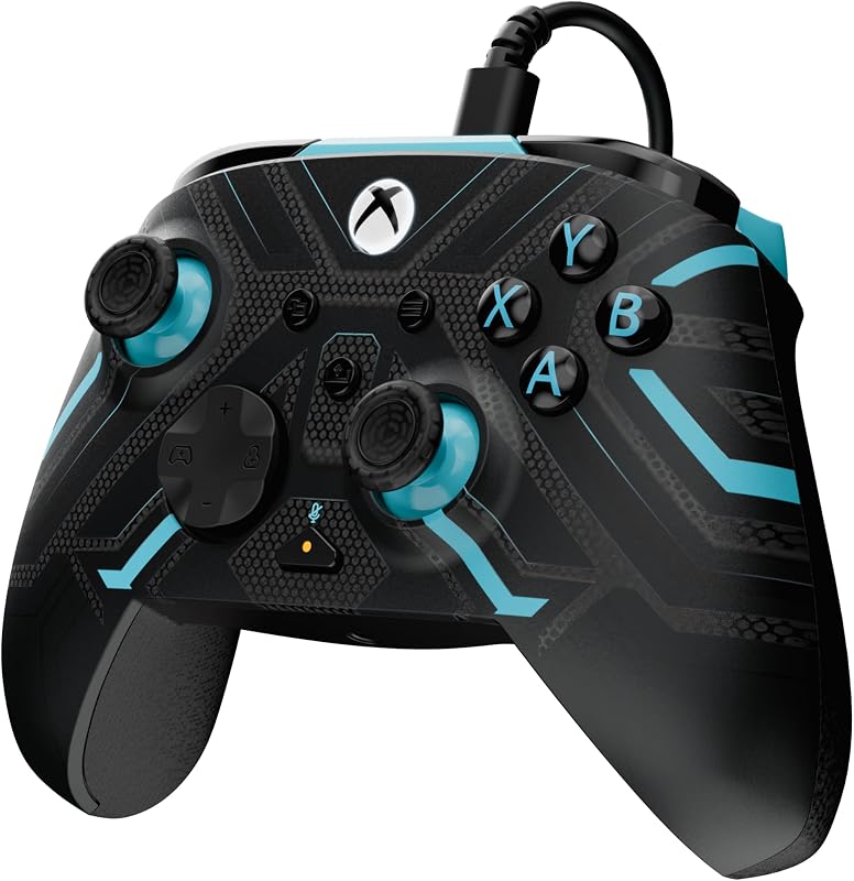 Rematch Advanced Titan Steel Manette de jeu filaire - Licence Xbox Series XS, Xbox One et PC avec Phosphorescent, Boutons Programmables, Gâchettes, commandes audio et câble de 2.5 m