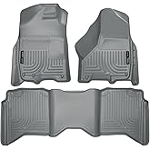 Husky Liners Weatherbeater Floor Mats | Fits 2009-2024 Ram 1500 (19-24 Classic Body only) Crew CAB ONLY; 2010-2018 Ram 2500/3500 w/Automatic Transmission | Front & 2nd Row, 3-pc Grey - 99002