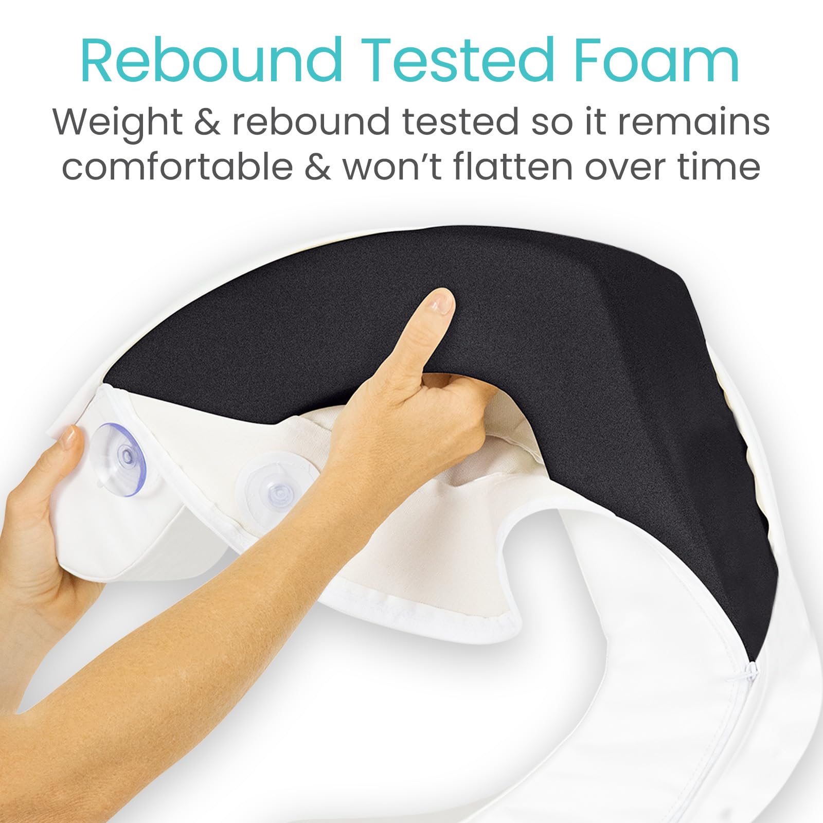 Vive Toilet Seat Cushion (Soft Cushioned Foam) - Easy Clean Soft Padded Bathroom Attachment - Elongated, Standard Seats - Comfort & Support Donut for Handicap Adults