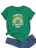 J&DHUASHA Women's St Patrick's Day T-Shirt Happy