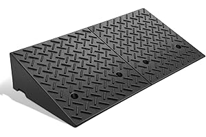 DNA MOTORING 7.7" Rise Rubber Curb Ramp Heavy Duty Loading Driveway Ramp Threshold Ramp 39 in L x 19.7 in W x 7.7 in H for Loading Dock, Warehouse, Wheelchair, Motorcycles, Cars, TOOLS-00654