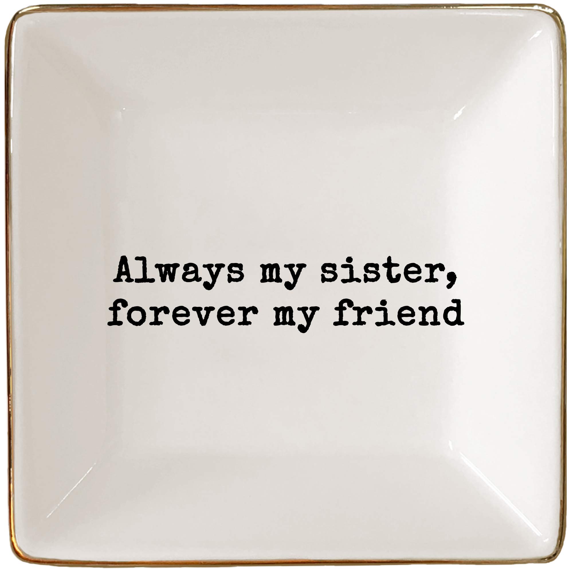 Simply Charmed Sister Gift | Christmas Gift for Sister | Jewelry Ring Holder | Elegant Trinket Tray Organizer Dish