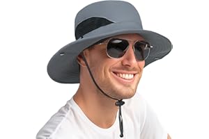 JYxingchi Bucket Hats for Men Wide Brim Fishing Hat UV Protection Sun Hat Beach Hiking Safari Boonie Hat