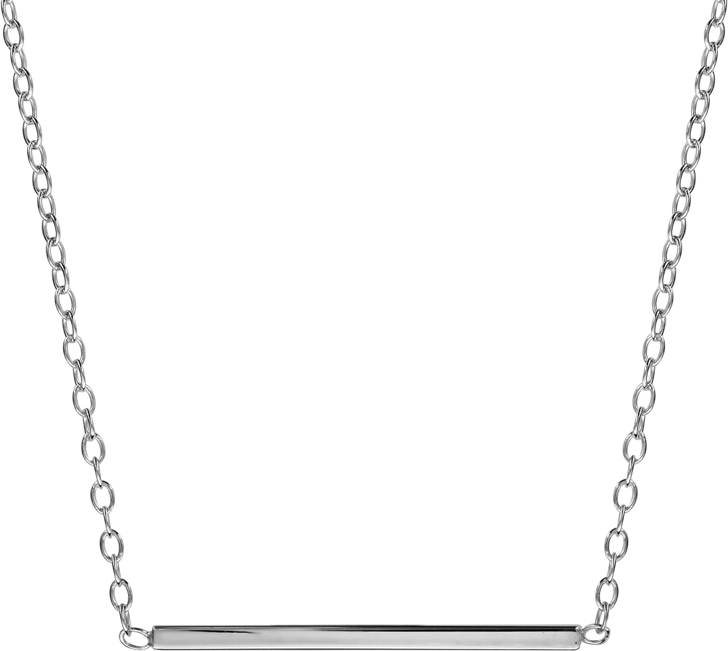 So Chic Bijoux© Horizontal Bar Necklace 42 + 3 cm Silver 925