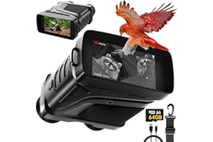 Crazyboy Nighthawk Ⅲ：Clearer as The Night gets Later! Night Vision Goggles 64GB,Night Vision Binoculars 5X Magnification Zoom,3-inch ISP Screen,7 Gear 850m Infrared Illumination
