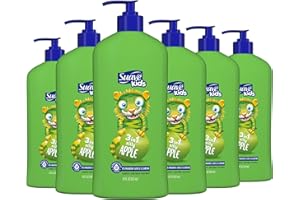 Suave Kids 3-in-1 Tear Free, Body Wash, Shampoo and Conditioners, Dermartologist Tested, Silly Apple, 18 Oz Pack of 6