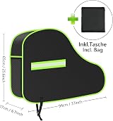 URAQT Tow Hitch Cover Universal Waterproof with Reflective Strips (Black/Green) view 2