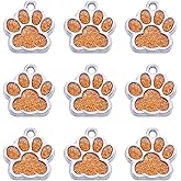 Magibeads Enamel Paw Print Charm with Glitter Powder Alloy Enamel Cat Dog Charm Animal Dog Paw Charms Pendants for Keychain DIY Jewelry Craft Making