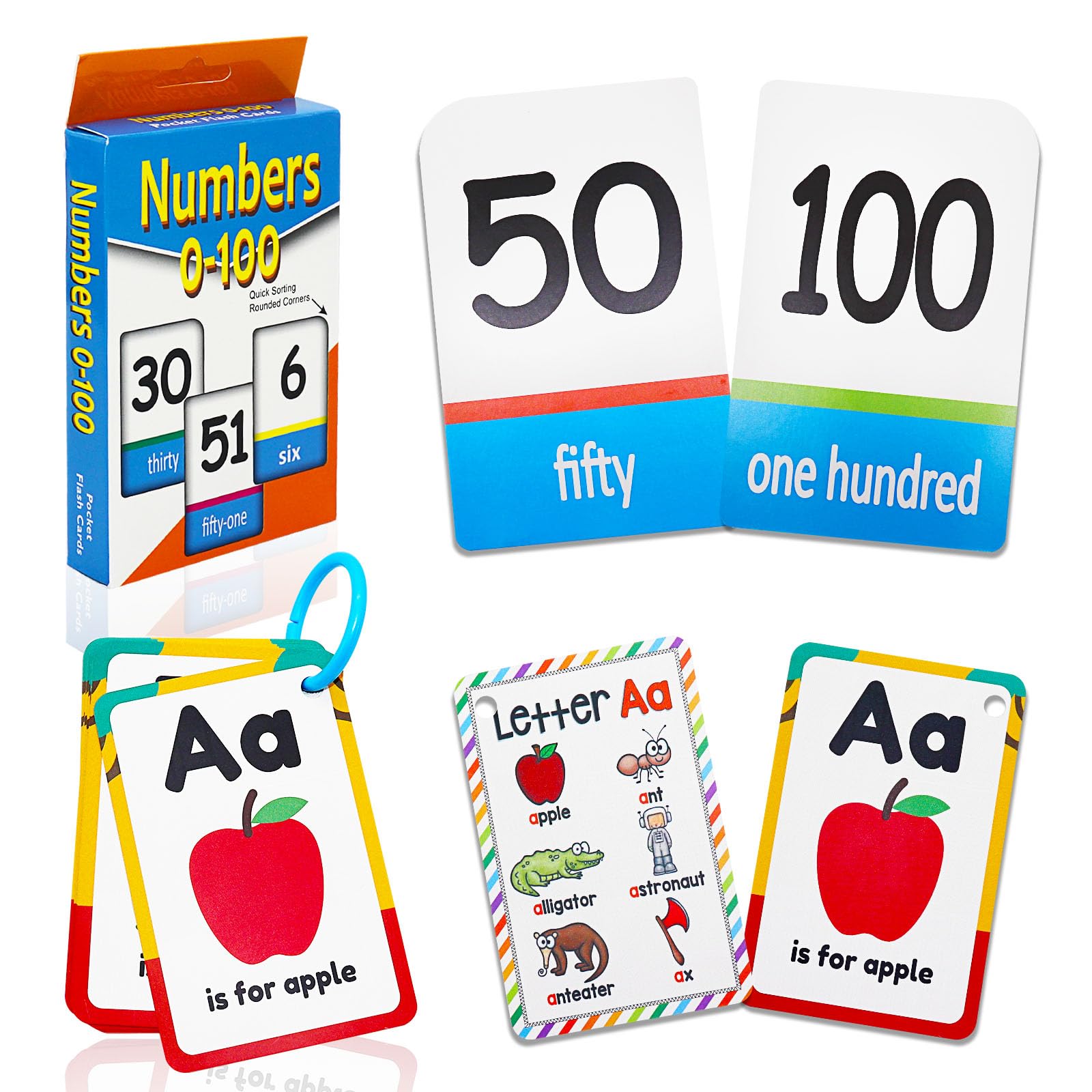 Toddler Flash Cards Set-Letters, Numbers, Shapes & Colors, Preschool Toddler Flashcards, Alphabet Flash Cards for Kids, Early Learning Flash Cards for 2-5 Year Old Boys Girls