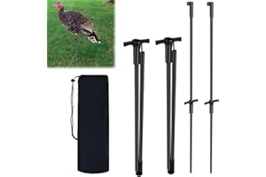SHILIU 4pcs/6pcs/8pcs Turkey Decoy Hunting Stakes, Lightweight Collapsible Turkey Decoys Replacement Stake Fiberglass Portabl