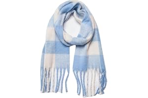 Yatemiole Women's Cashmere Big Coloured Checked Scarf Winter Warm Wrap Scarf