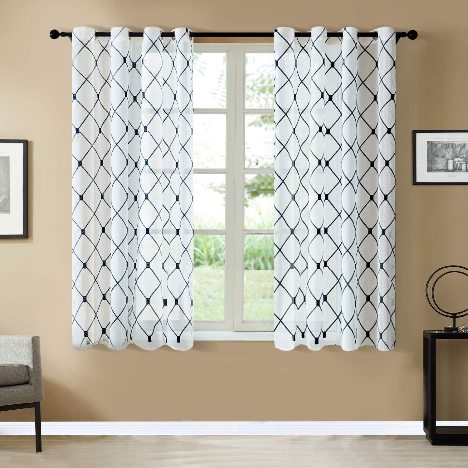 Best kitchen curtains in blue and white