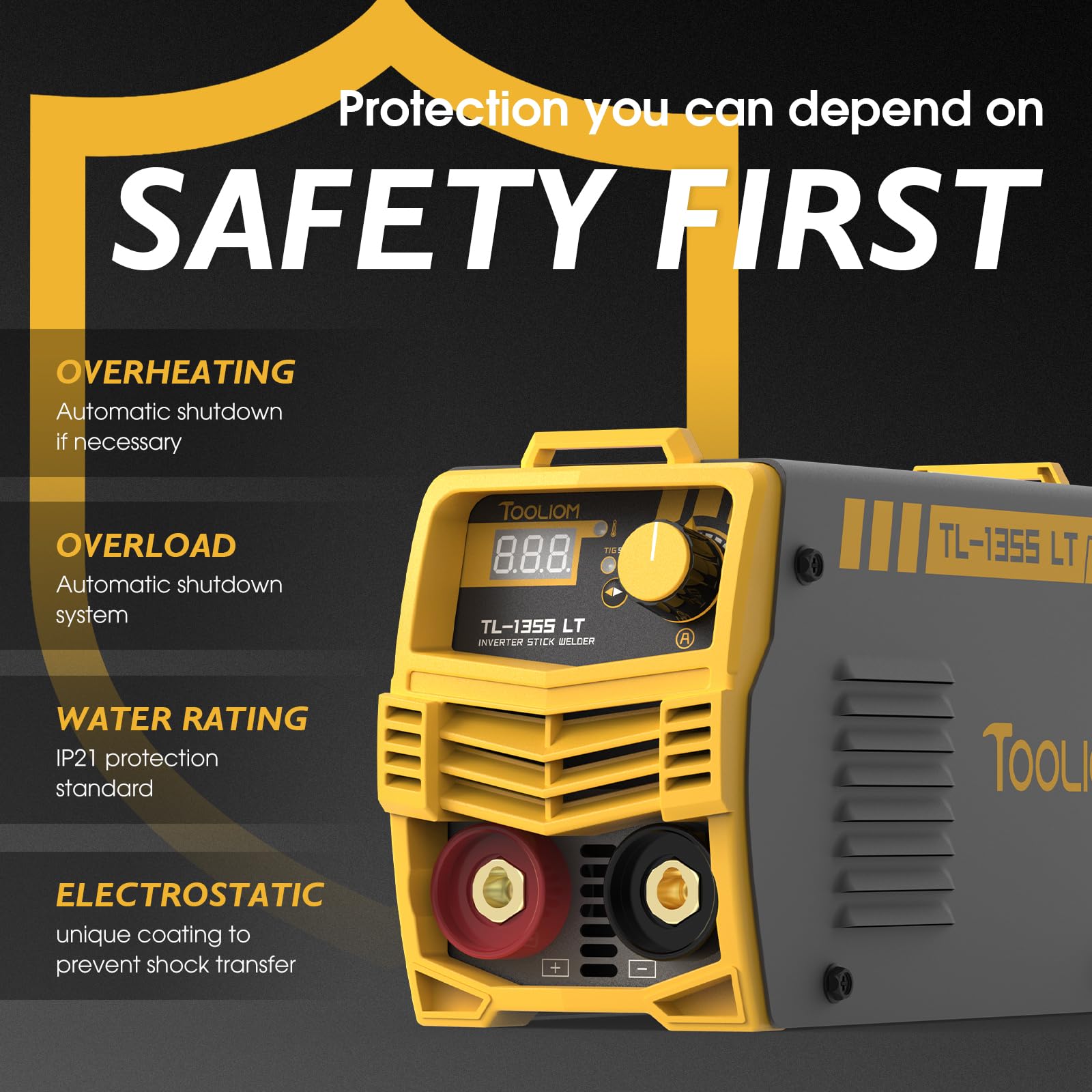 TOOLIOM 135A 110V Stick Welder MMA ARC Welder Machine DC Inverter Welder with Hot Start, Arc Force and non-stick portable welding machine TOOLIOM 135A 110V Stick Welder MMA ARC Welder Machine DC Inverter Welder with Hot Start, Arc Force and non-stick portable welding machine