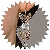 Allereyae Vintage Crystal Butterfly Dangle Earrings Linear Butterfly Drop Earrings Clear Rhinestone Earrings Gold Long Tassel Chain Earrings Jewelry for Women (Gold)