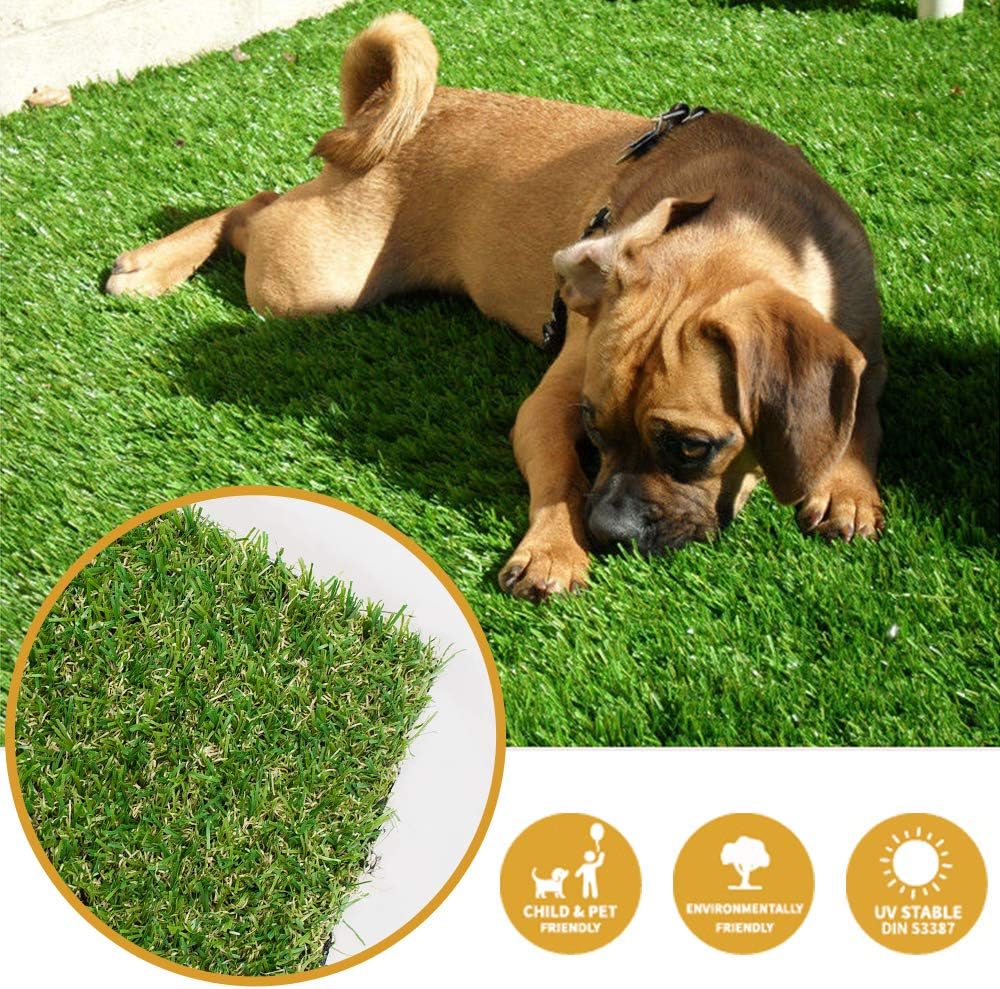 Griclner Artificial Grass Lawn Turf 10 FT x 82 FT(820 Square FT) 0.8inch Realistic Synthetic Grass Mat, Indoor Outdoor Garden Lawn Landscape for Pets,Fake Faux Grass Rug with Drainage Holes