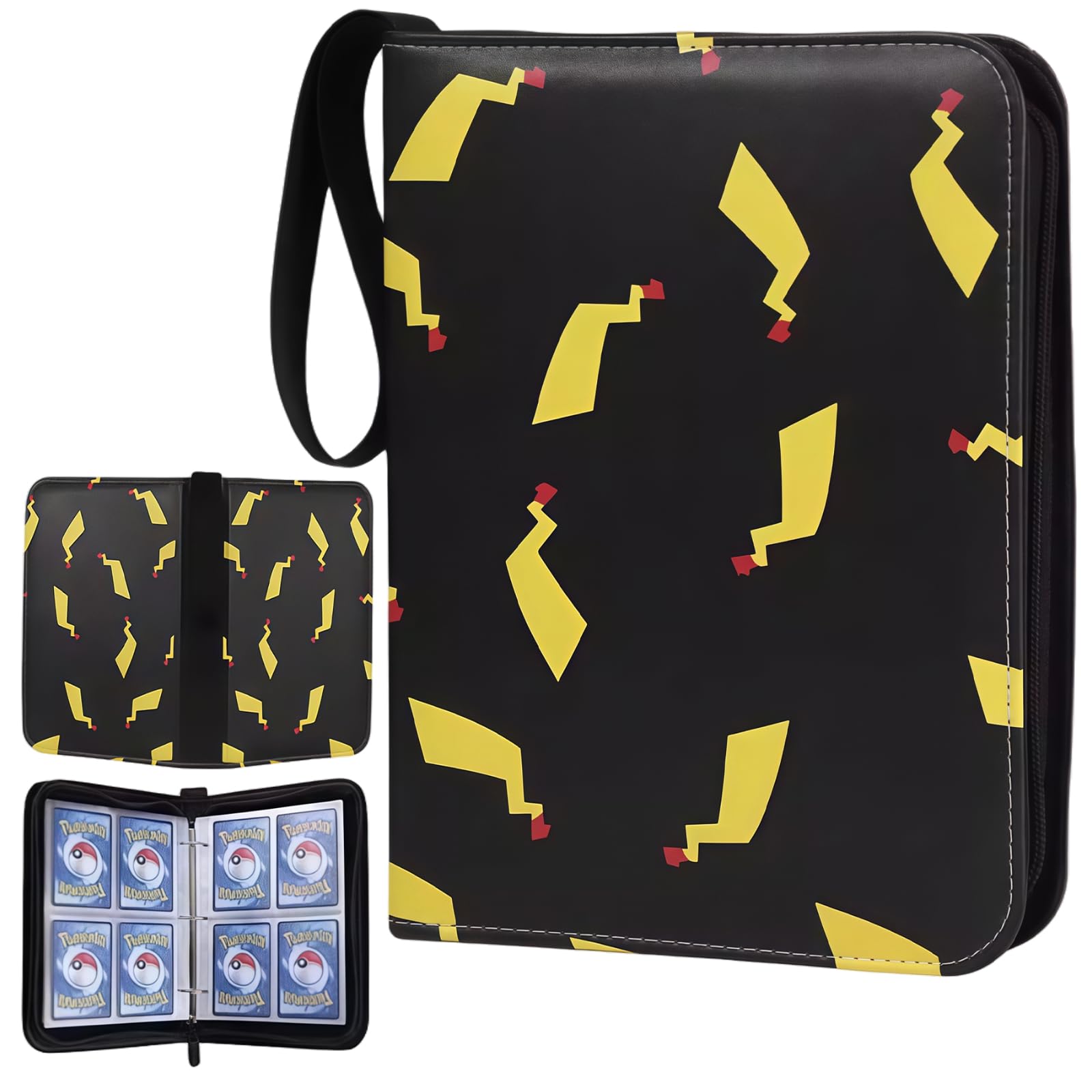 MUNSKT 4 Pocket Pokemon Card Binder Trading Card Album with Sleeves Portable Collection Book Holder for Storage Display