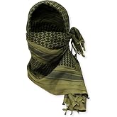 M MCGUIRE GEAR Shemagh Tactical Scarf, Middle Eastern Desert Hood, Bandana, Keffiyeh, Military Style, 100% Cotton, 42" x 42"