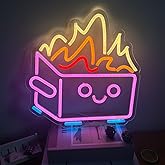 Babymiu Dumpster Funny Fire This Is Fine Led Lamp Neon Sign Room Decor. Meme Gifts Merch Party Supplies for Sign Wall Decoration Acrylic USB Powered Unique Night Light Living Kids Room Shop Bar