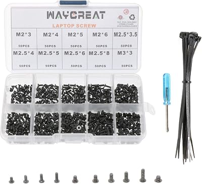 Waycreat 500pc Laptop Notebook Computer Screw Kit for IBM HP Dell Samsung Acer