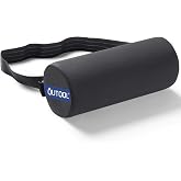 QUTOOL Lumbar Roll, Lumbar Support Pillow for Office Chair with Non-Slip Wider Strap, Back Pain Relief &amp; Posture Improvement, Washable Cover, Office Desk &amp; Car Accessories, Black, Firm