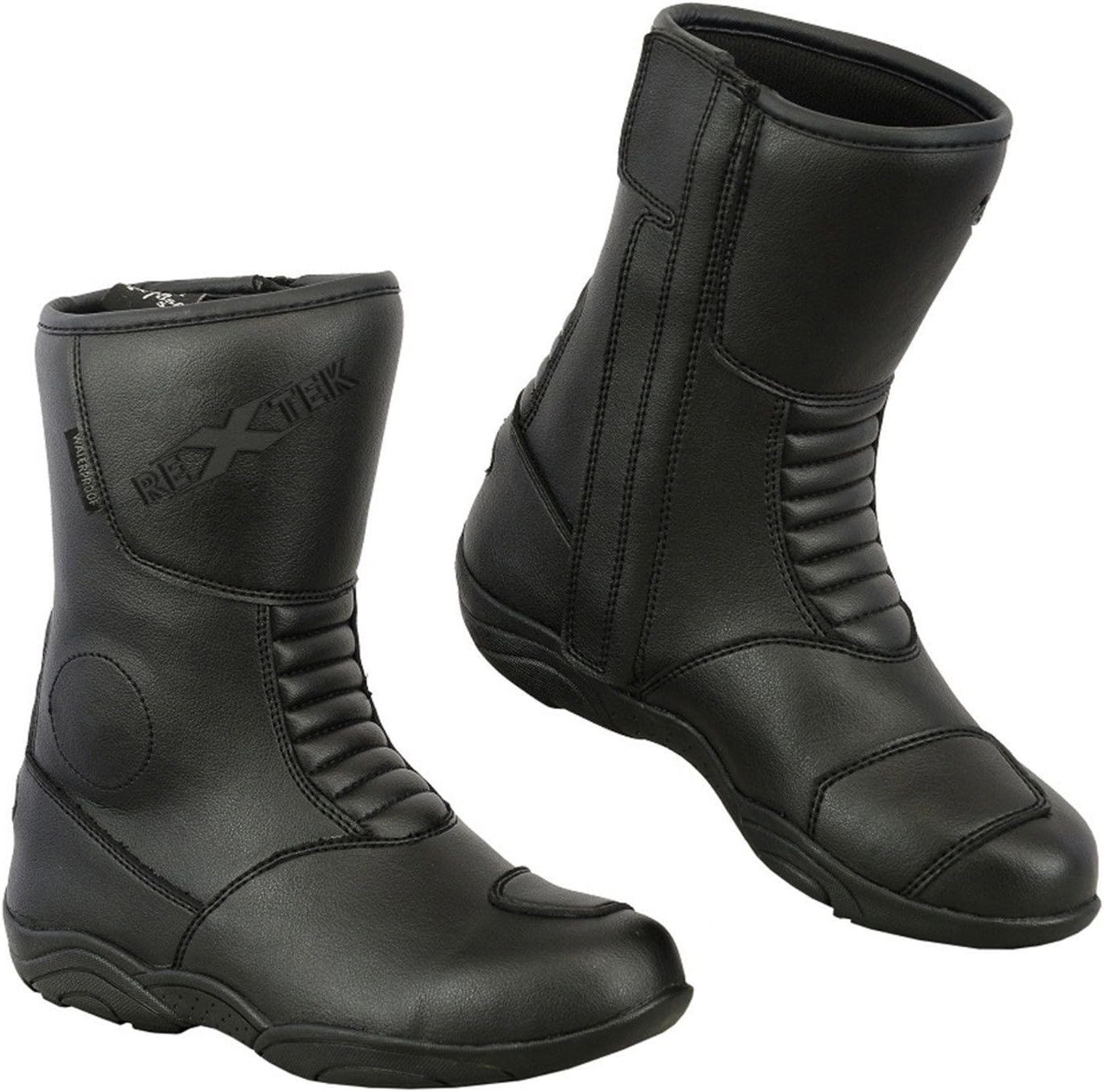 Profirst Global Motorbike Sports Waterproof Shoes - Motorcycle Leather boots Touring Black CE Armoured Rider Shoes For Men