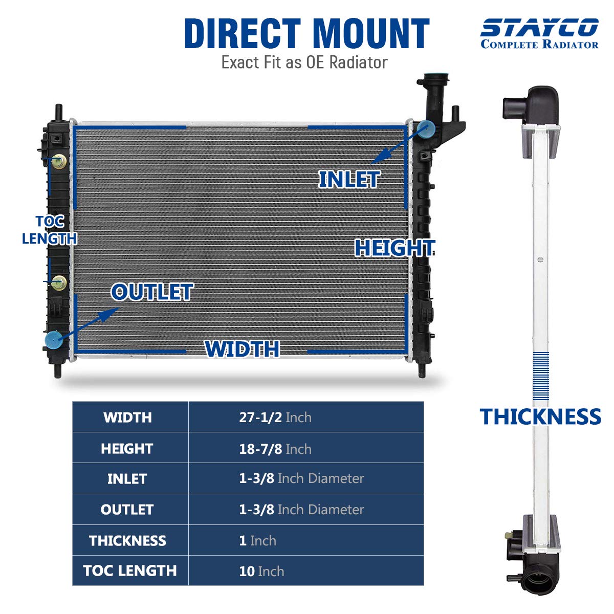 stayco Radiador 13007 para Saturn Outlook GMC Acadia Buick ...