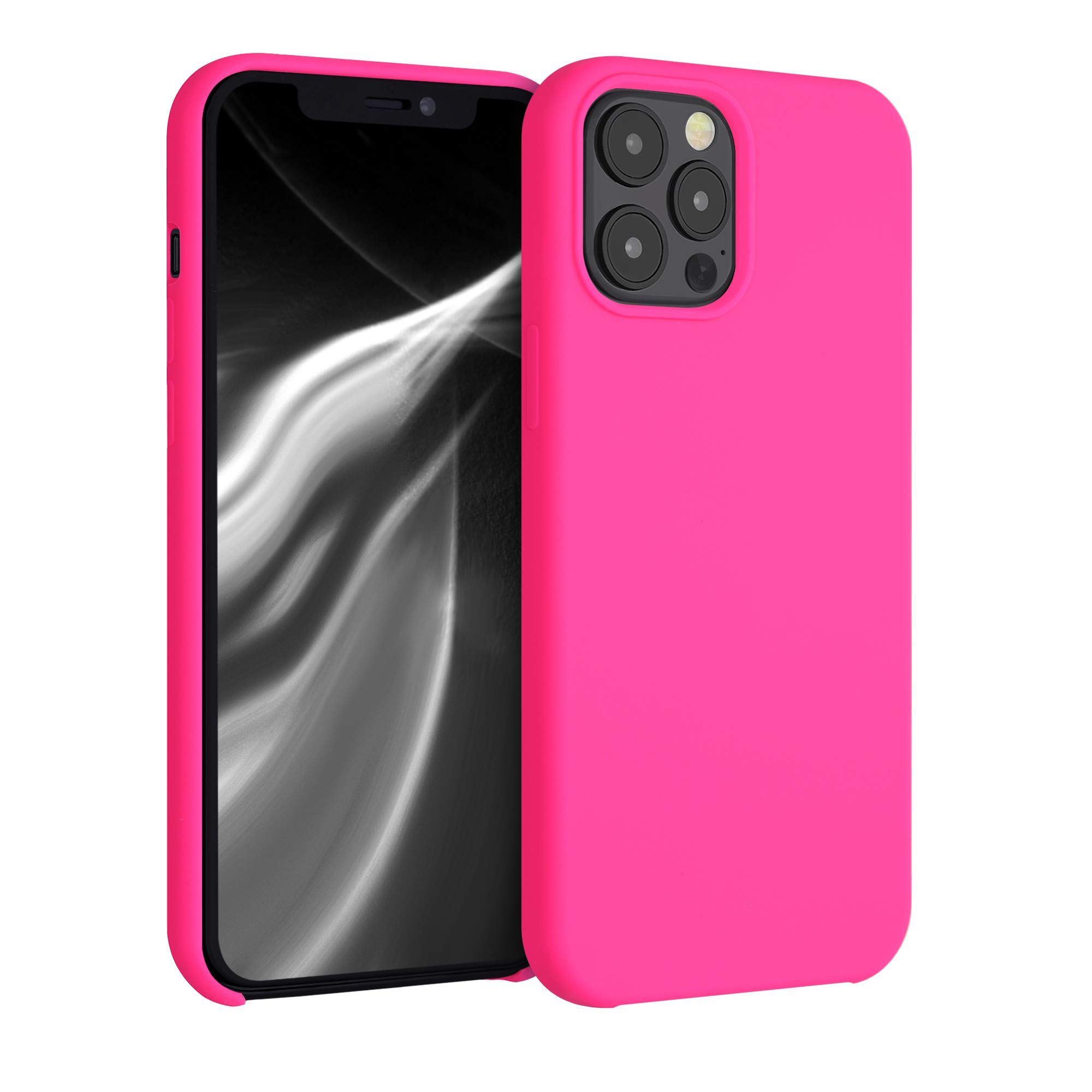 kwmobile Case Compatible with Apple iPhone 12 Pro Max Case - TPU Silicone Phone Cover with Soft Finish - Neon Pink