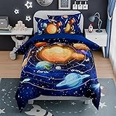 SANDJEST Solar System Comforter Set Twin, Ultra Soft Microfiber Bedding Sets with 3-Pieces, Comforters Bed Sets for Kids Children Boy Bedroom Decor