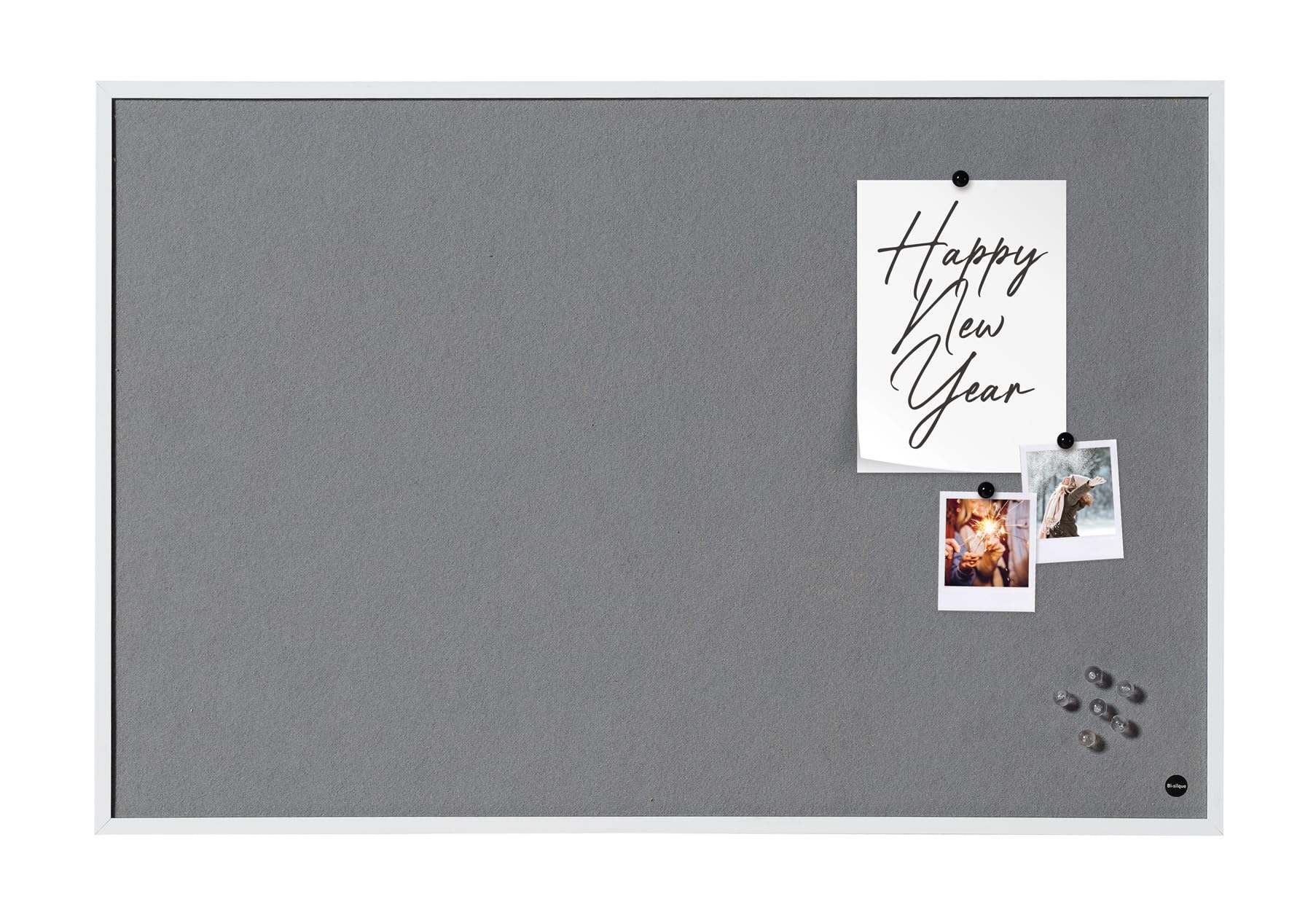 Bi Office New Basic Frame Felt Notice Board 585 x 385 mm White