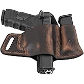Comfort Carry Leather Holster & Mag Pouch Combo | Made in USA Fits Glock 17 19 22 23 32 33 | Springfield XD & XDS | S&W M&P Shield | Fits Most 1911 Style Handguns
