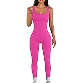 YIOIOIO Women Workout Seamless Jumpsuit Yoga Ribbed Bodycon One Piece Tank Top Leggings Romper